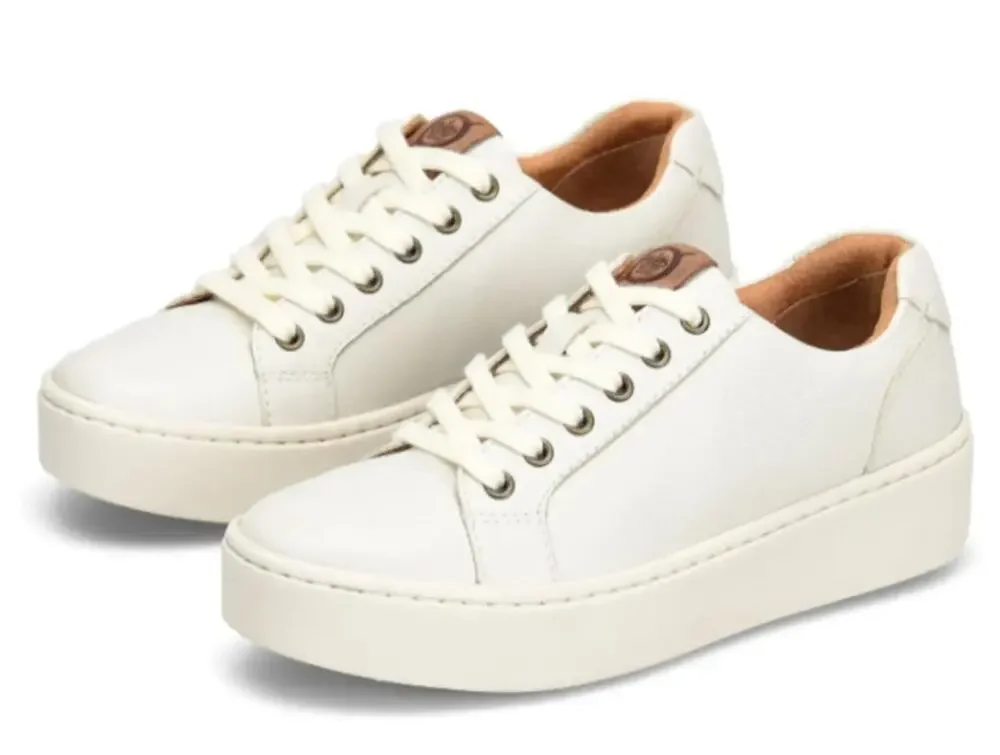 Born Womens Mira Casual Sneakers Size 9 M White Leather NWOB